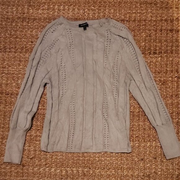 Express Gray Cable Knit Sweater - Picture 1 of 7